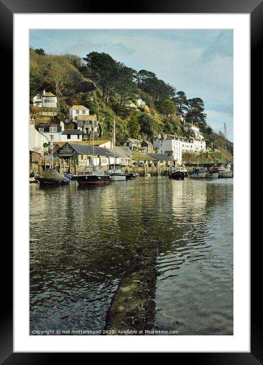 Polperro Harbour, Cornwall. Framed Mounted Print by Neil Mottershead