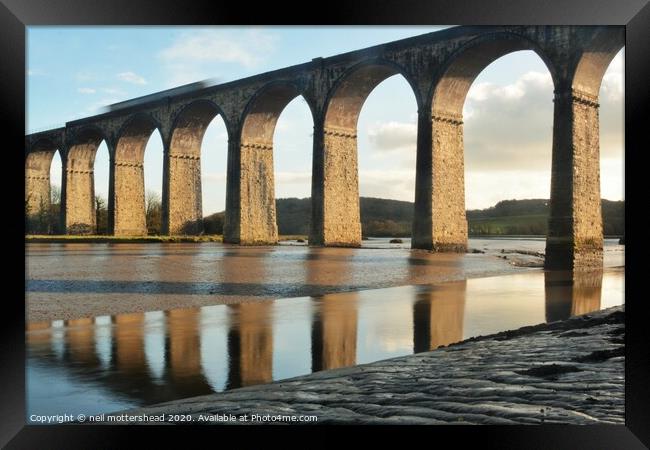 A Dash Across The Viaduct. Framed Print by Neil Mottershead