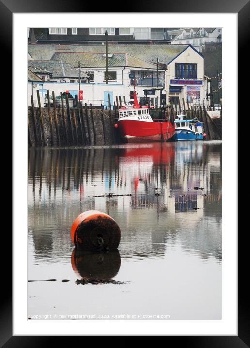 East Looe Reflections. Framed Mounted Print by Neil Mottershead