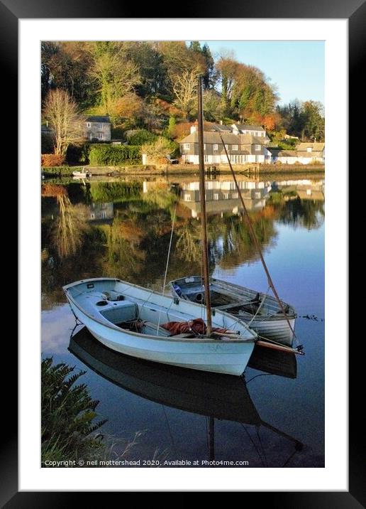 River Lerryn Reflections. Framed Mounted Print by Neil Mottershead