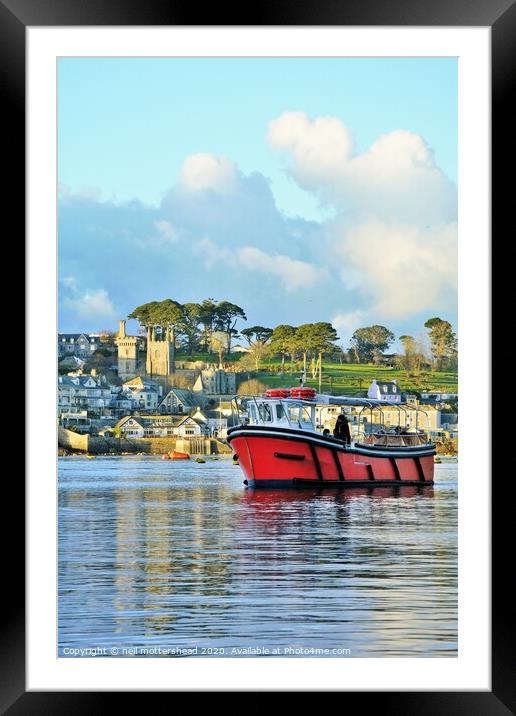 Ferry Across The Fowey. Framed Mounted Print by Neil Mottershead