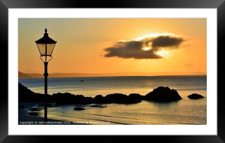 Looe Bay Sunrise. Framed Mounted Print by Neil Mottershead