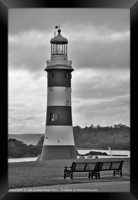 Smeaton's Tower, Plymouth Hoe. Framed Print by Neil Mottershead