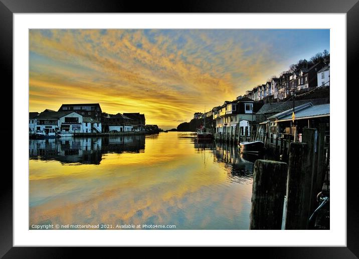 Sunrise At Looe Harbour. Framed Mounted Print by Neil Mottershead