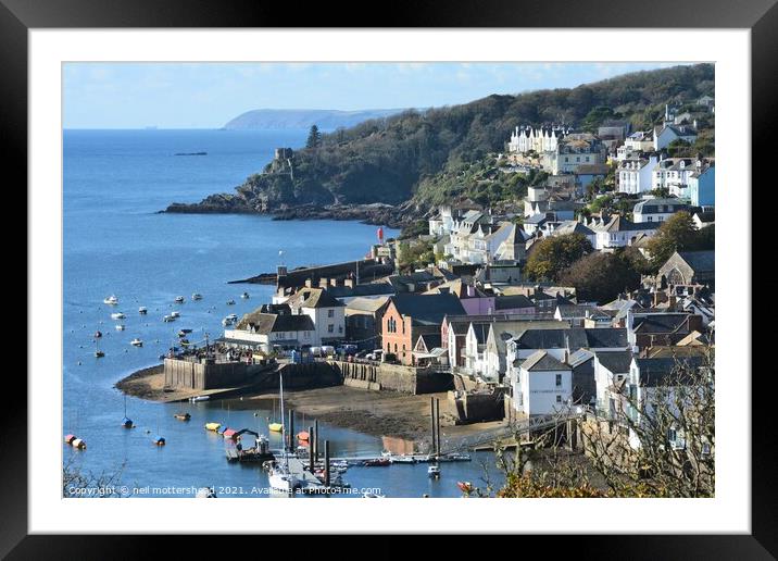 Fowey Town Quay, Cornwall. Framed Mounted Print by Neil Mottershead