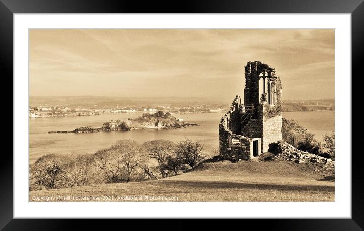 Castle & Island. Framed Mounted Print by Neil Mottershead
