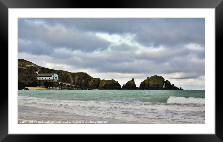 Padstow Lifeboat House, Cornwall. Framed Mounted Print by Neil Mottershead