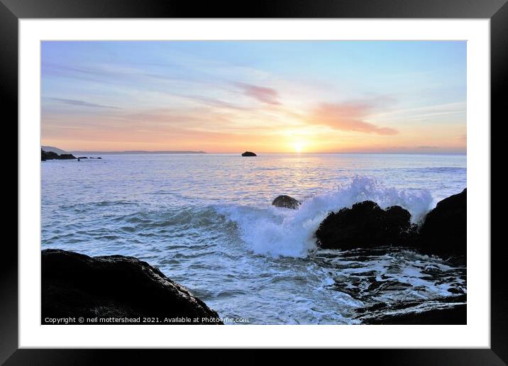 Sunrise Across Looe Bay, Cornwall. Framed Mounted Print by Neil Mottershead