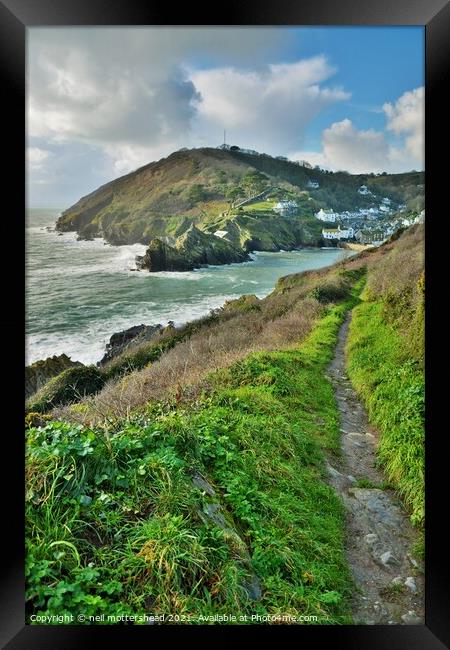 Almost There - Approaching Polperro. Framed Print by Neil Mottershead