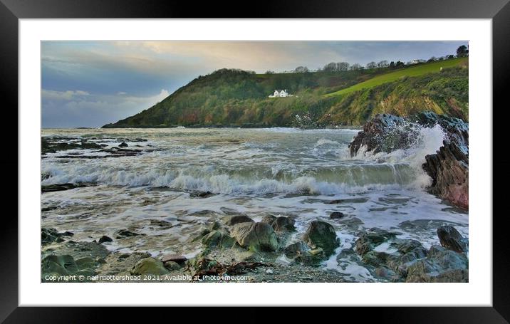 Talland Bay Beach, Cornwall. Framed Mounted Print by Neil Mottershead