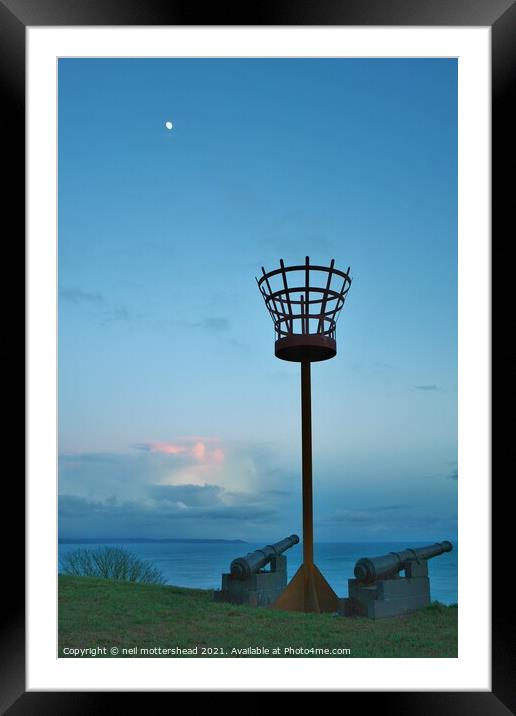 Keeping Watch Over Looe Bay. Framed Mounted Print by Neil Mottershead