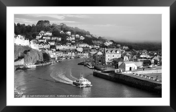 Looe In Monochrome. Framed Mounted Print by Neil Mottershead