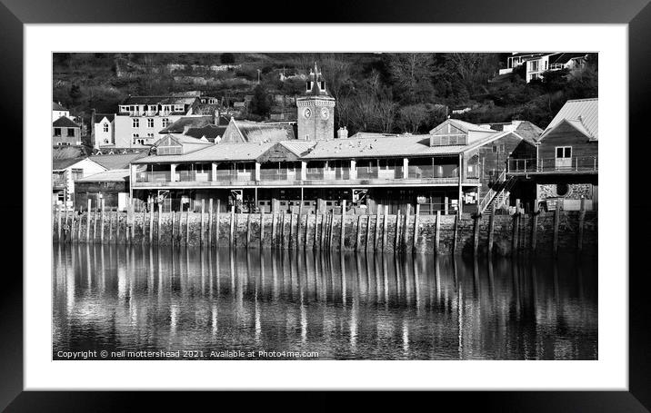 Looe In Monochrome. Framed Mounted Print by Neil Mottershead