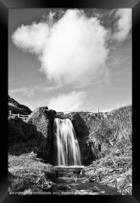 Parson's Cove Cloud & Waterfall. Framed Print by Neil Mottershead