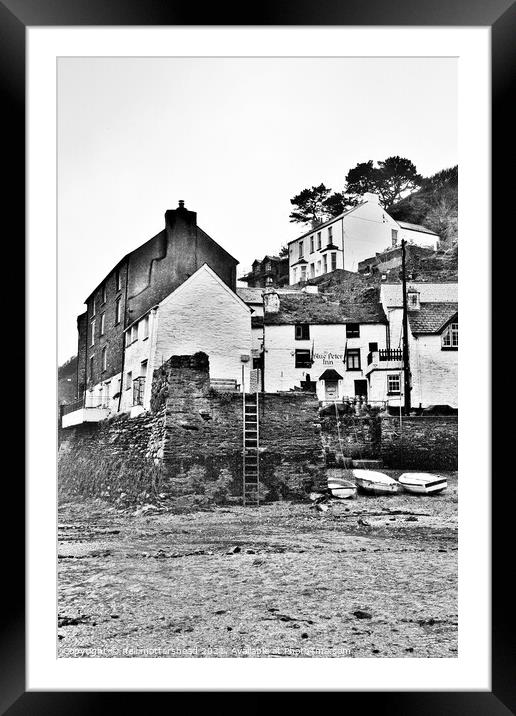 Polperro In Monochrome. Framed Mounted Print by Neil Mottershead