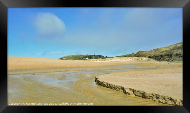 The Camel Estuary At Low Tide. Framed Print by Neil Mottershead