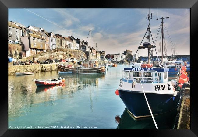 Mevagissey Harbour, Cornwall. Framed Print by Neil Mottershead