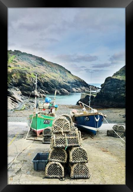 Portloe Lobster Pots & Boats, Cornwall. Framed Print by Neil Mottershead