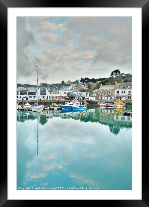 Padstow Calm, Cornwall. Framed Mounted Print by Neil Mottershead