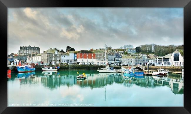 Winter Calm In Padstow, Cornwall. Framed Print by Neil Mottershead
