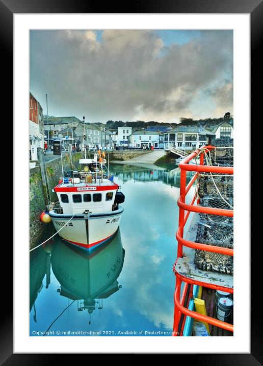 Padstow Working Boats. Framed Mounted Print by Neil Mottershead
