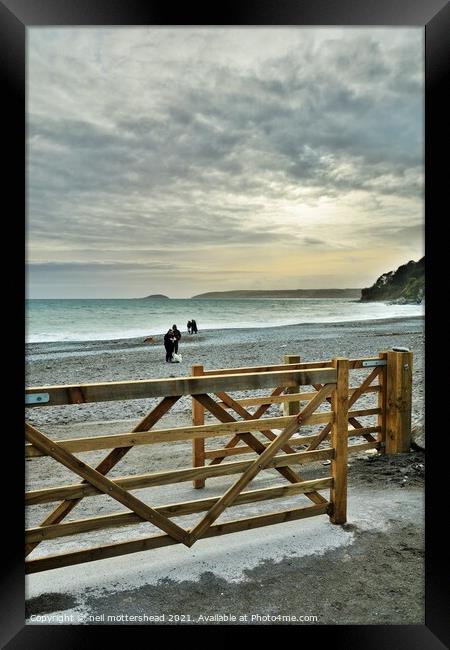Gateway To Seaton Beach, Cornwall. Framed Print by Neil Mottershead