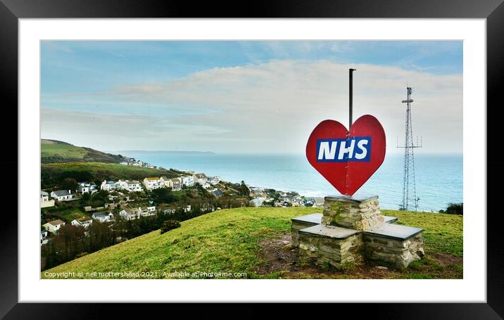Downderry's  NHS Tribute, Cornwall. Framed Mounted Print by Neil Mottershead