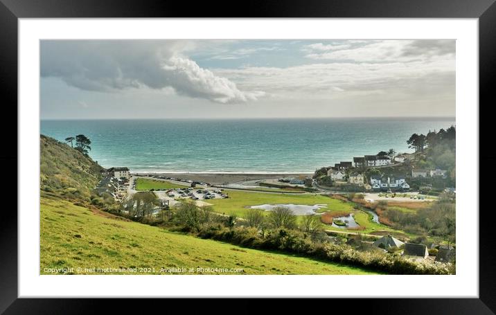 Seaton, Cornwall. Framed Mounted Print by Neil Mottershead