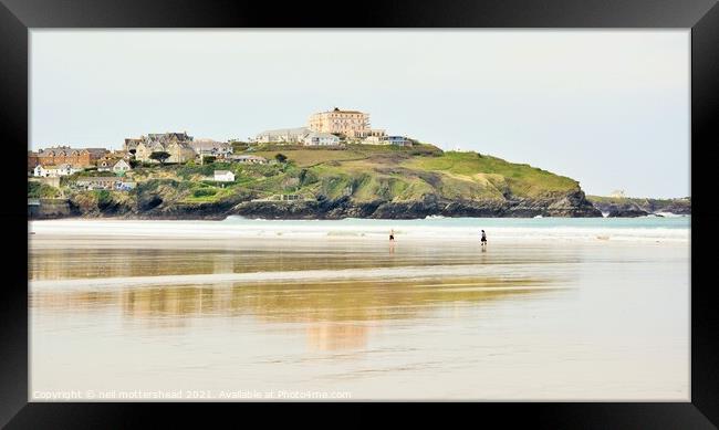 The Atlantic Hotel, Newquay Cornwall. Framed Print by Neil Mottershead