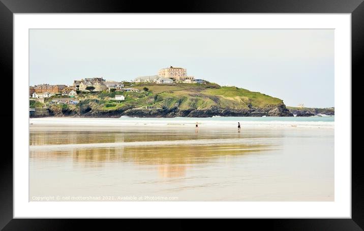 The Atlantic Hotel, Newquay Cornwall. Framed Mounted Print by Neil Mottershead