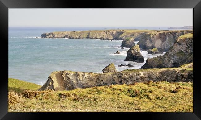 Cornish Coast At Bedruthan Steps. Framed Print by Neil Mottershead