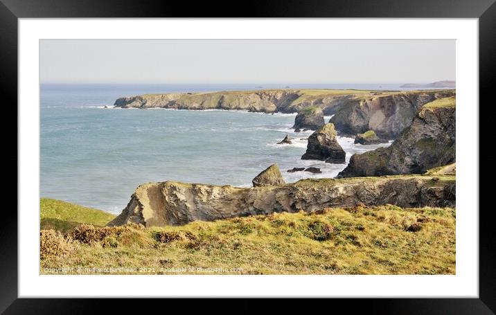 Cornish Coast At Bedruthan Steps. Framed Mounted Print by Neil Mottershead