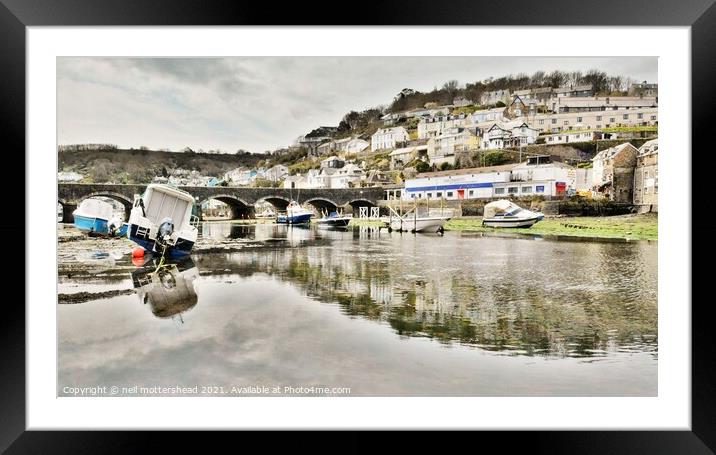 Crossing The Looe River, Cornwall. Framed Mounted Print by Neil Mottershead