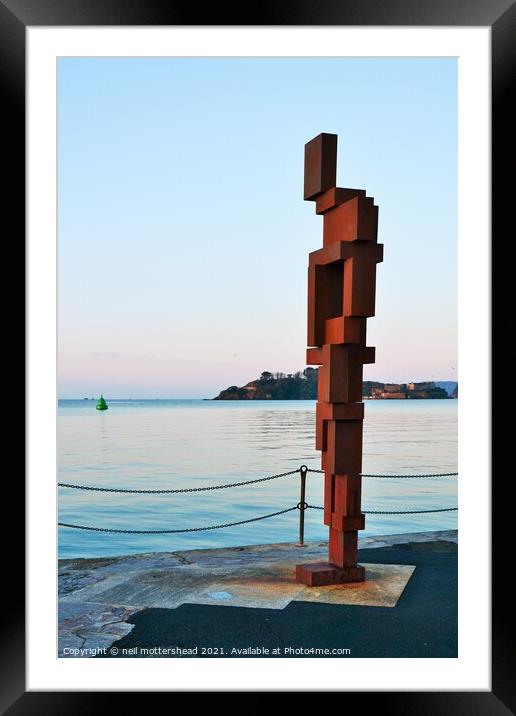 Look II Keeps Watch Over Plymouth Sound. Framed Mounted Print by Neil Mottershead