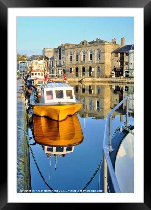 Barbican Reflections, Plymouth. Framed Mounted Print by Neil Mottershead