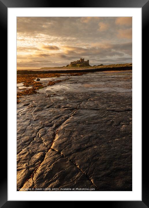 Bamburgh Castle Sunrise Framed Mounted Print by Gavin Liddle