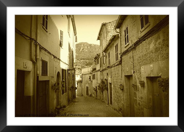 Small Street in Valldemossa, Mallorca Framed Mounted Print by Gavin Liddle