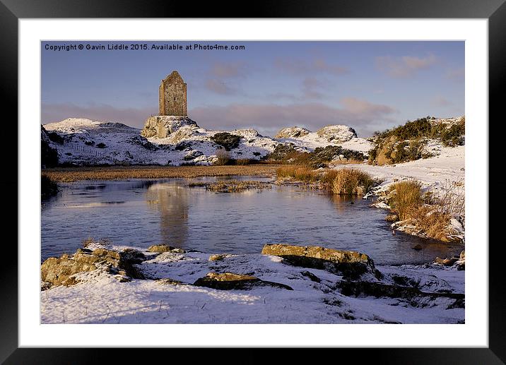  Smailholm Tower in the Snow 2 Framed Mounted Print by Gavin Liddle