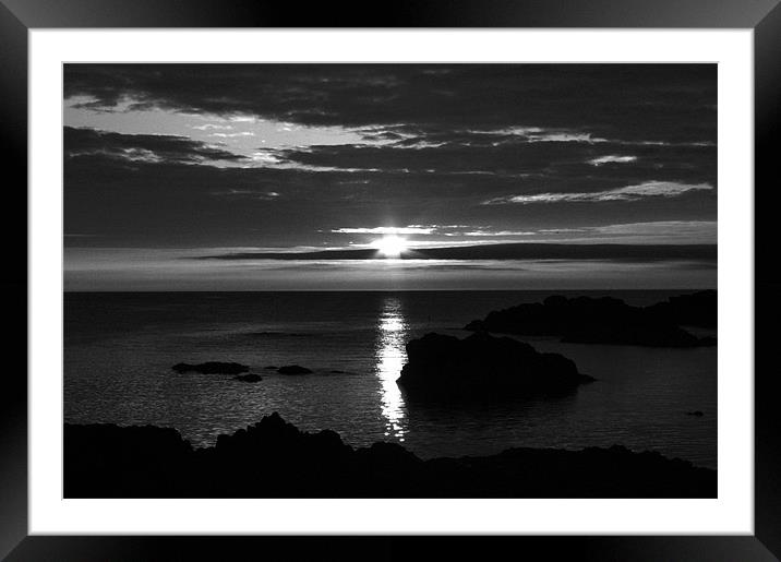 St Abbs sunrise BW Framed Mounted Print by Gavin Liddle