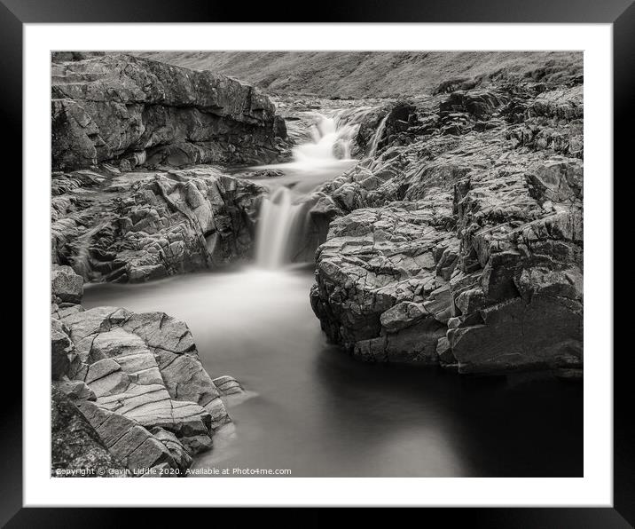Triple Falls, Glen Etive Framed Mounted Print by Gavin Liddle