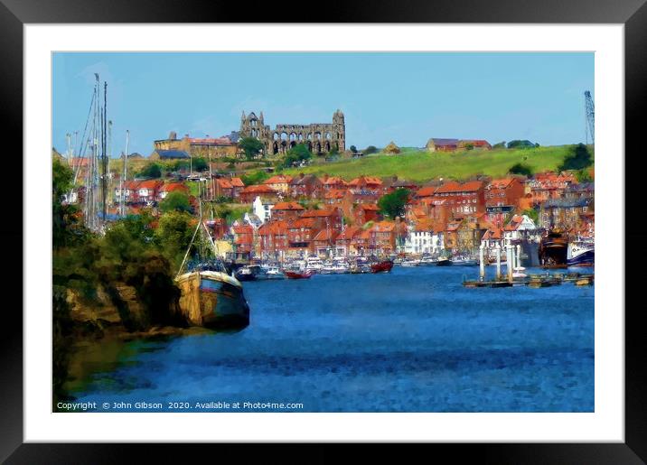  Whitby from the Esk  Framed Mounted Print by John Gibson
