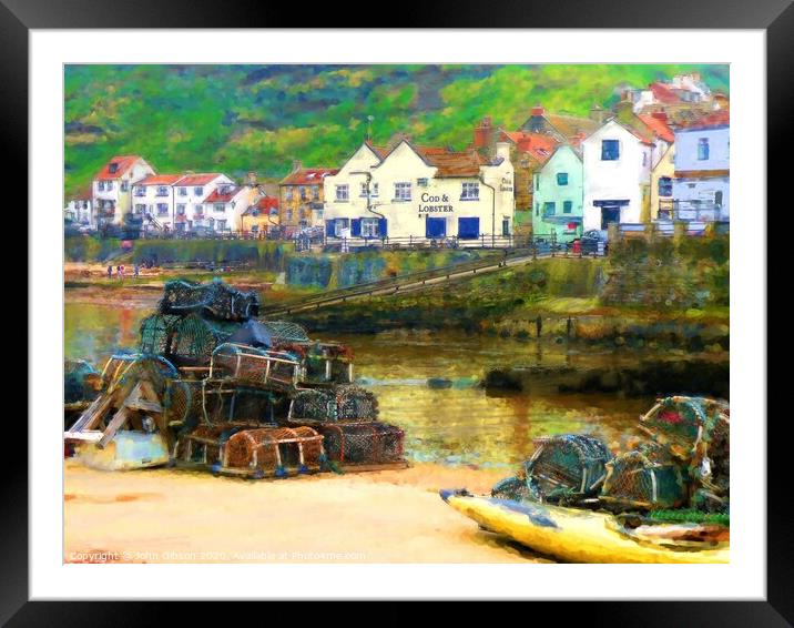 Staithes, North Yorkshire, Hybrid Picture  Framed Mounted Print by John Gibson