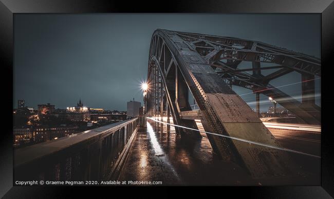 Going Home, Tyne Bridge Newcastle Framed Print by Graeme Pegman