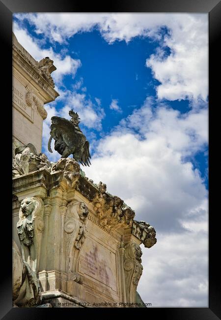 Majestic French Rooster Framed Print by Jesus Martínez