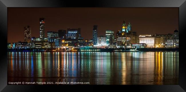 Liverpool Waterfront Panoramic Framed Print by Hannah Temple