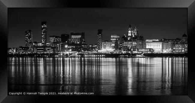 Liverpool Waterfront Panoramic Framed Print by Hannah Temple