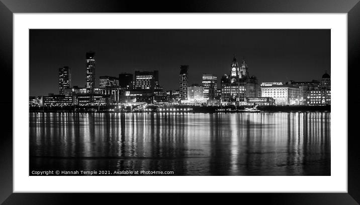 Liverpool Waterfront Panoramic Framed Mounted Print by Hannah Temple