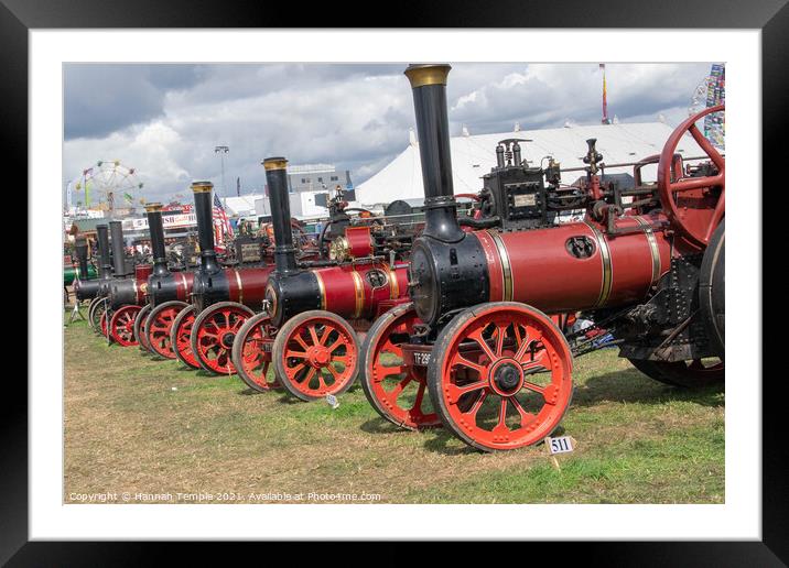 A line up of red engines Framed Mounted Print by Hannah Temple