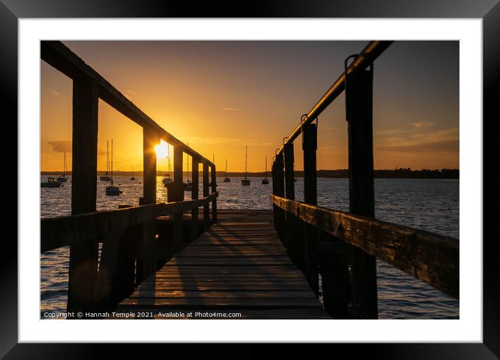 Lake Pier Sunset Framed Mounted Print by Hannah Temple