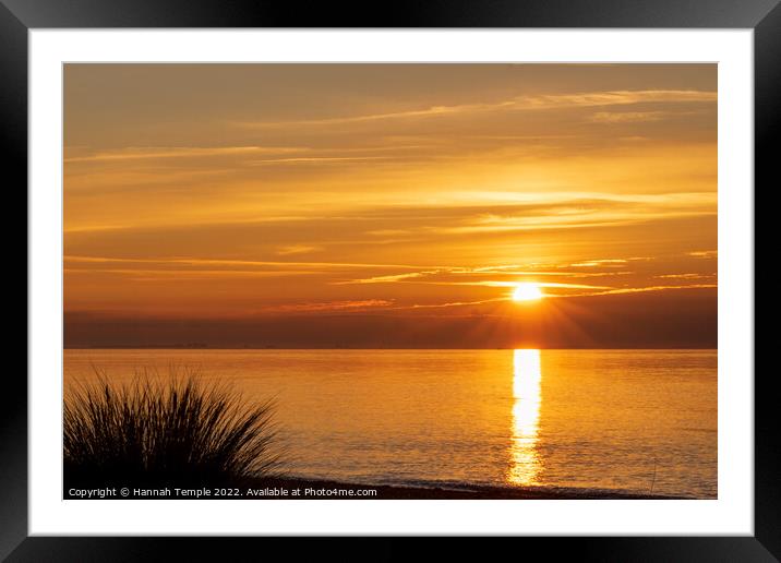 Sunset at Snettisham Beach Framed Mounted Print by Hannah Temple